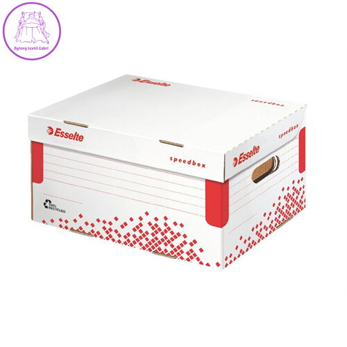Archívna škatuľa Esselte Speedbox A4 so sklápacím vekom biela/červená
