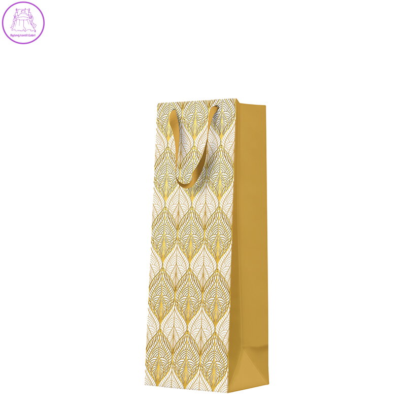 Dárková taška na láhev - Premium ORNAMENTAL GOLD 12x10x37 cm Dárková taška na láhev - Premium ORNAMENTAL GOLD 12x10x37 cm