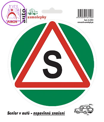 Samolepka "Senior v autě" (průměr 13 cm) Samolepka "Senior v autě" (průměr 13 cm)
