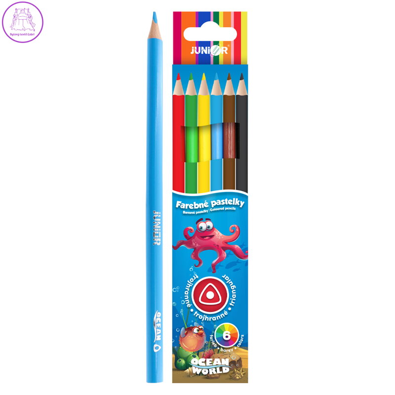 Pastelky JUNIOR trojhranné 6 ks Pastelky JUNIOR trojhranné 6 ks