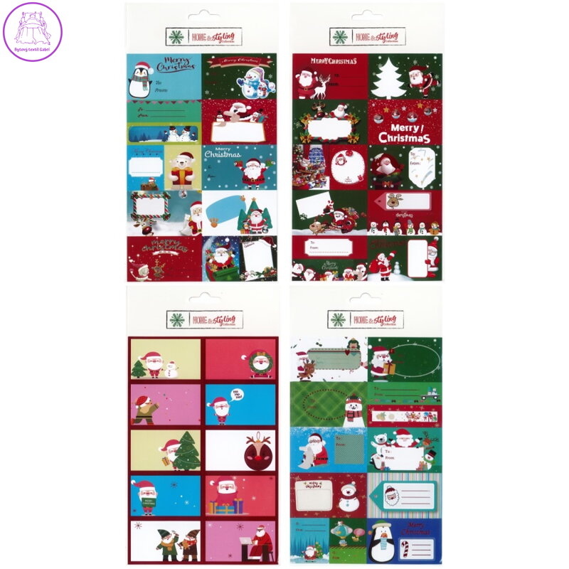 Vánoční samolepky se jmenovkou na dárky, mix /1ks