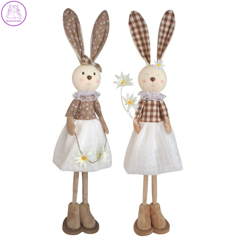 Zajíček na postavení 55 cm, hnědý