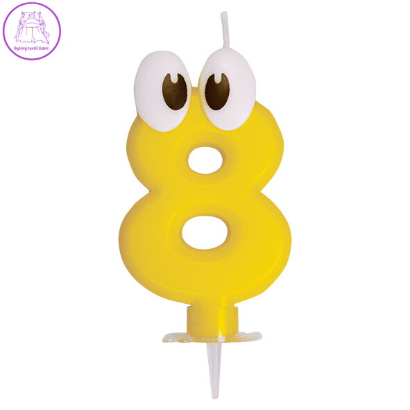 Číslová sviečka so stojančekom "8", 80 mm, 1ks