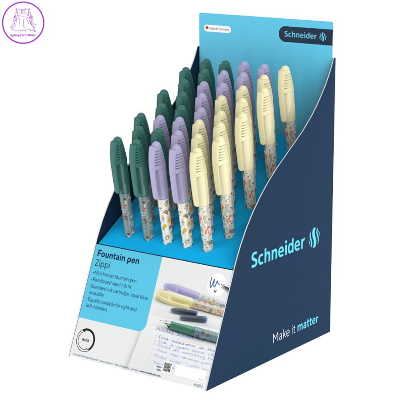 Prezentační stojan Plnicí pero Schneider Zippi 40 ks - modrá náplň
