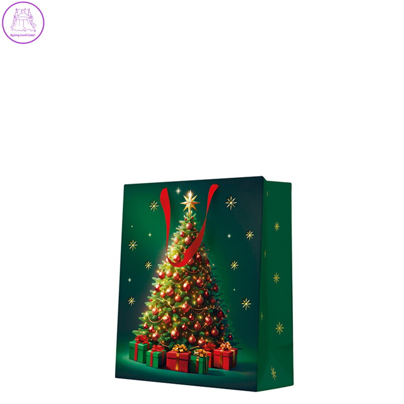 Dárková taška stredne velká - Classic Christmas tree 20x10x25 cm
