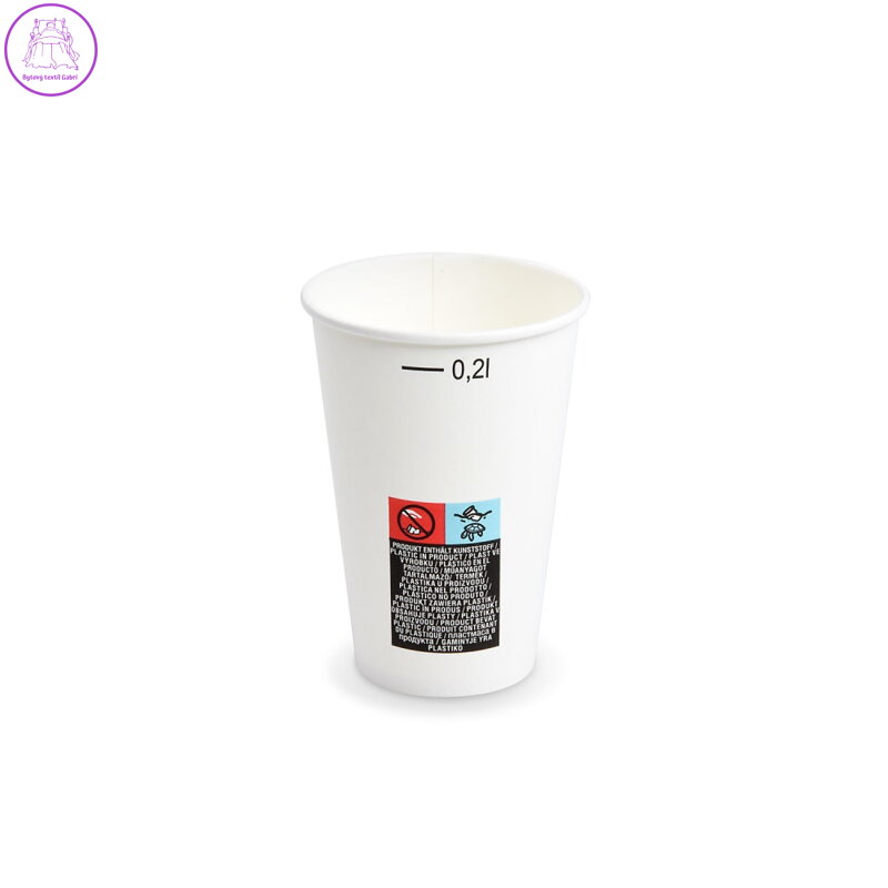Papírový kelímek (FSC Mix) s cejchem bílý Ø70mm 0,2L [50 ks]