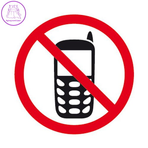 Etikety - informačné "Zákaz používania mobilov", 114x114mm