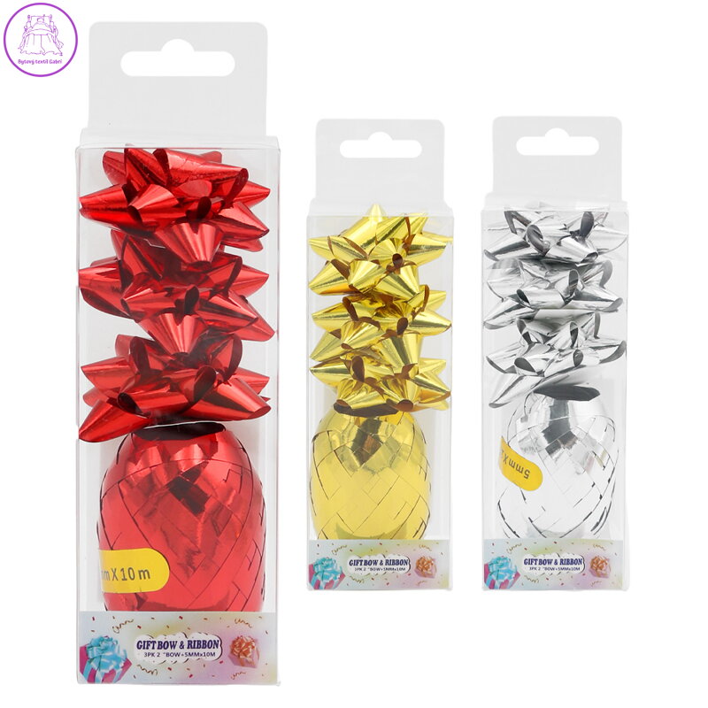 Rozeta 50 mm + stuha 5 mm x 10 m (mix 3 barev) na blistru