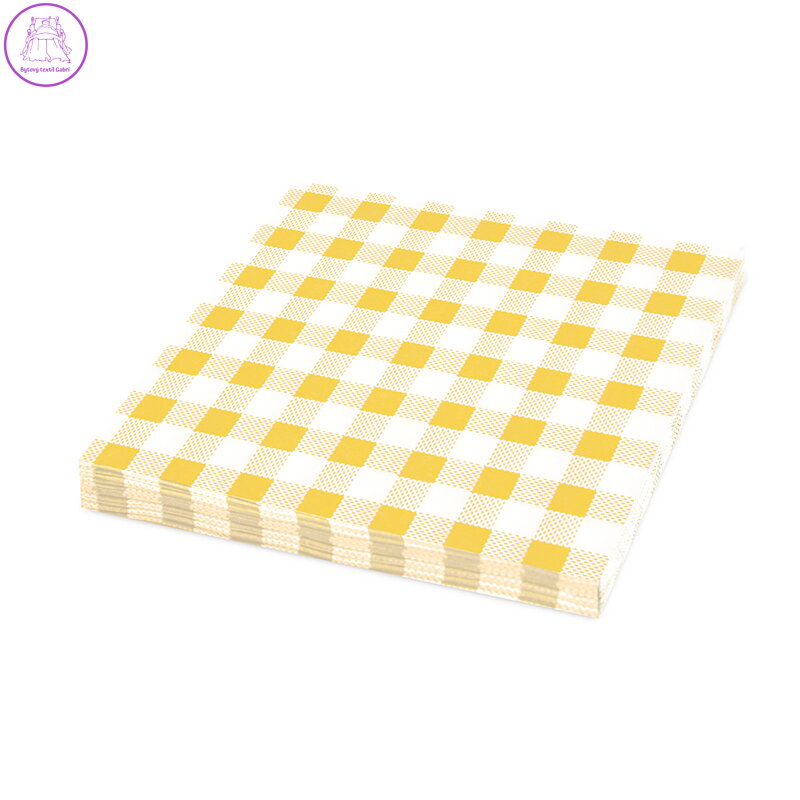 Ubrousky1-vrstvé 33 x 33 cm karo žluté 100 ks Ubrousky1-vrstvé 33 x 33 cm karo žluté 100 ks