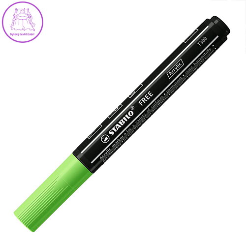 Akrylový popisovač STABILO FREE Acrylic T300 Kulatý hrot 2-3 mm - světle zelený Akrylový popisovač STABILO FREE Acrylic T300 Kulatý hrot 2-3 mm - světle zelený