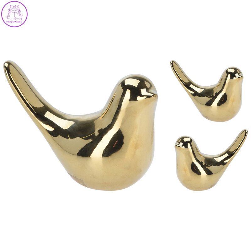 Dekorace zlatý pták 8 cm