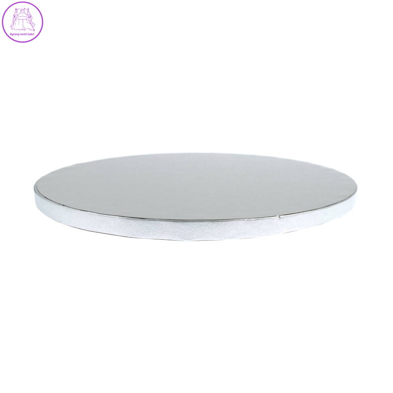 Pevný kulatý dortový podnos průměr 35 cm / tloušťka 12 mm - stříbrný