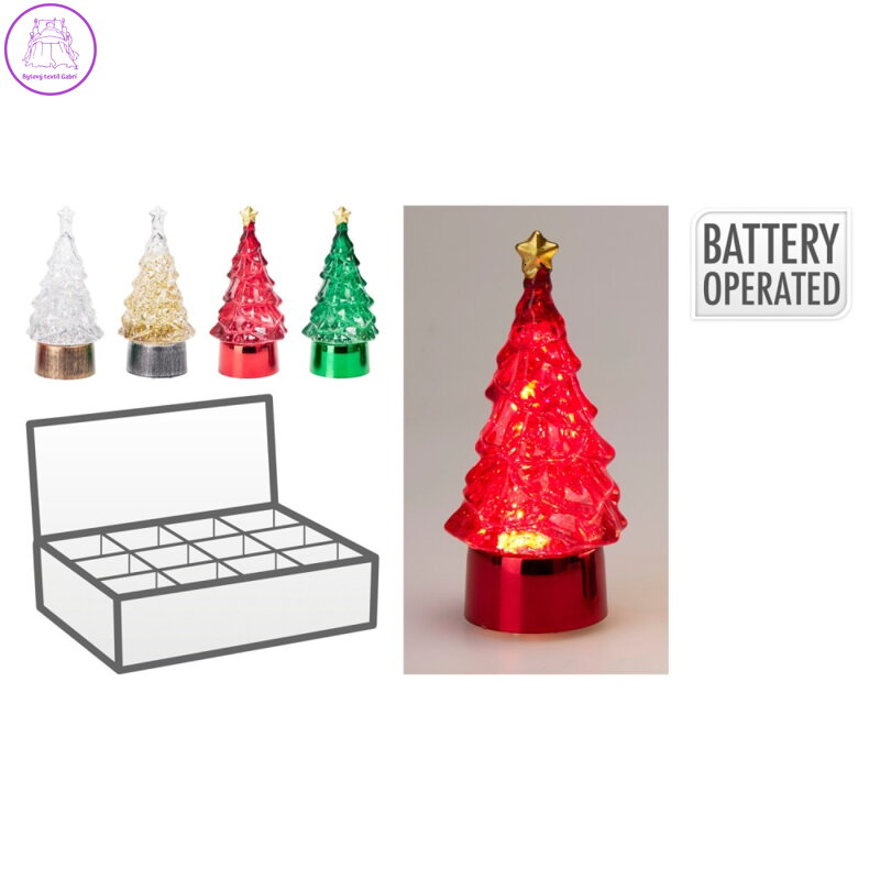 Vánoční stromeček 12 cm s LED světlem (mix /1 ks)