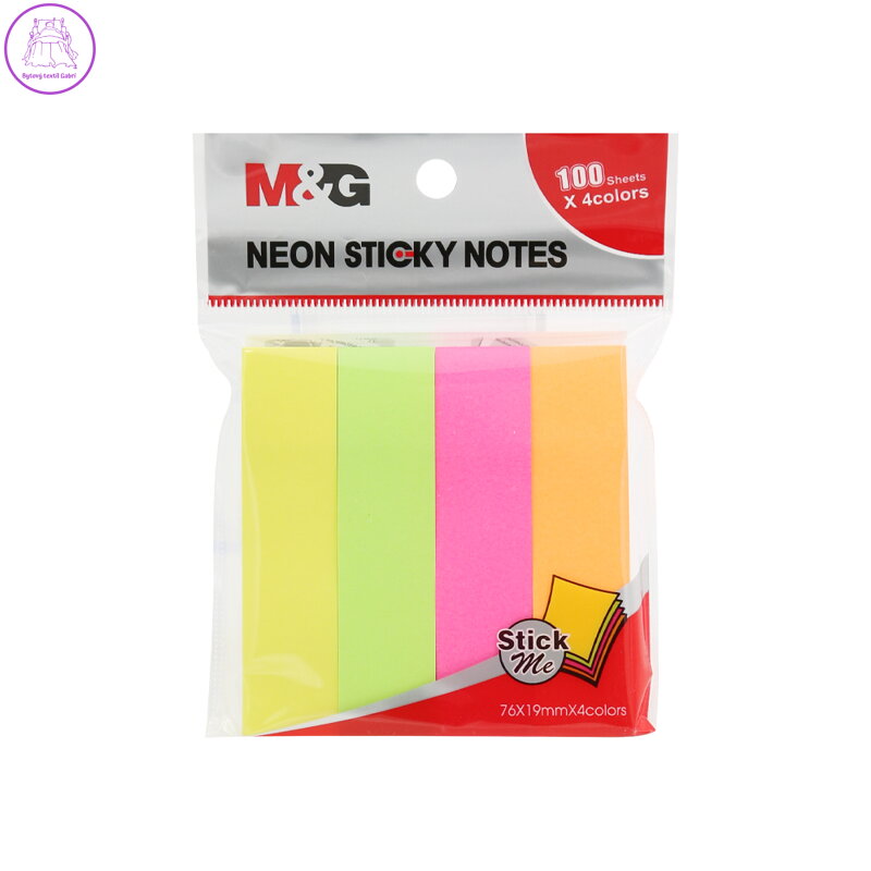 Sada lepících bločků M&G 19x76 cm - 4 neonové barvy