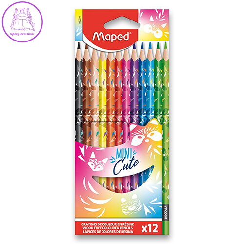 Pastelky trojhranné MAPED "COLOR`PEPS MINI CUTE", 12 ks