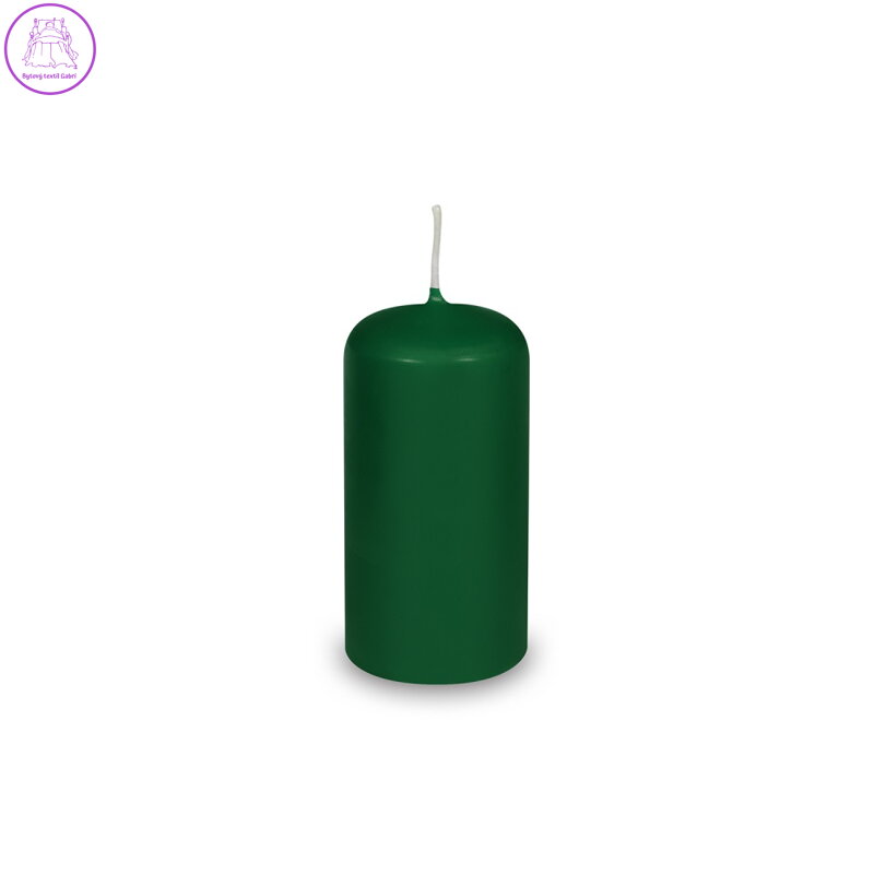 Svíčka válcová 40 x 80 mm, tm. zelená (4 ks v bal.)
