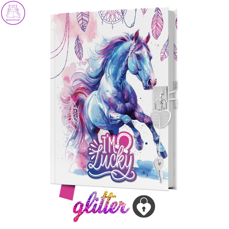 Památník JUNIOR 14x18 cm, 80 list. čistý se zámkem - I´m Lucky