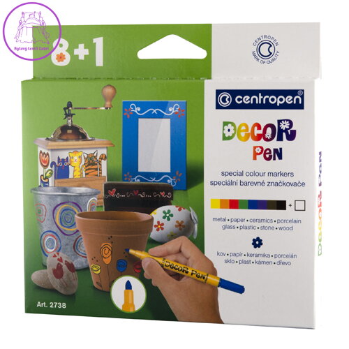 Dekorační popisovač CENTROPEN 2738 Decor Pen - sada 8 + 1 ks Dekorační popisovač CENTROPEN 2738 Decor Pen - sada 8 + 1 ks