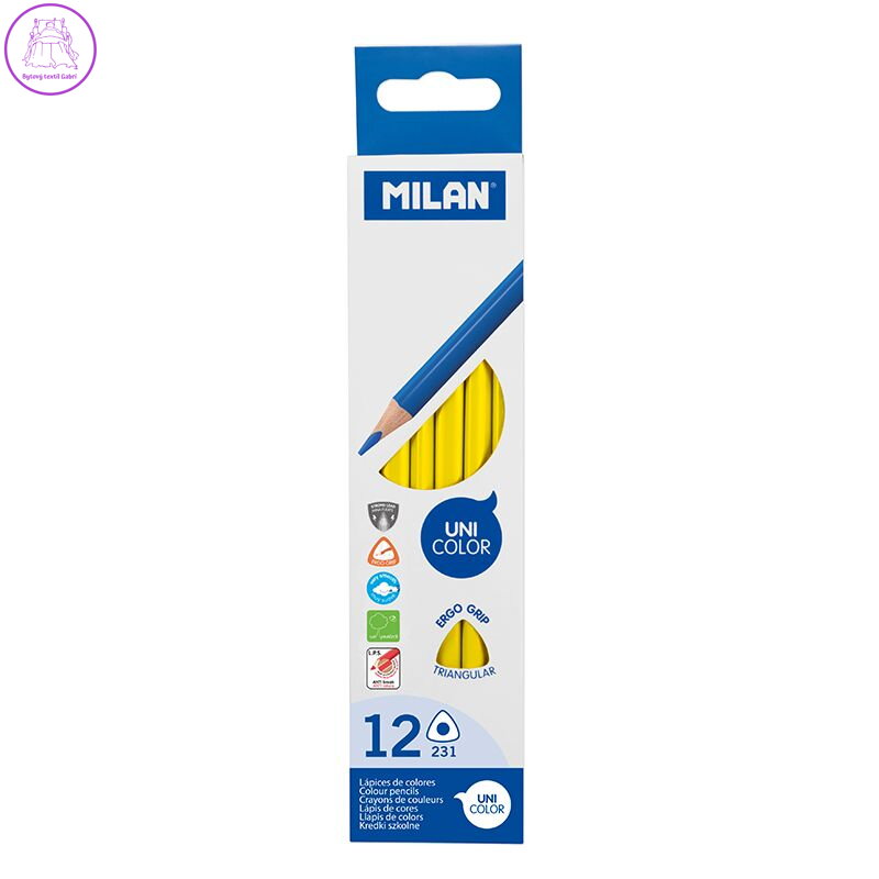 Pastelky MILAN Ergo Grip trojhranné, Tropical Yellow Pastelky MILAN Ergo Grip trojhranné, Tropical Yellow
