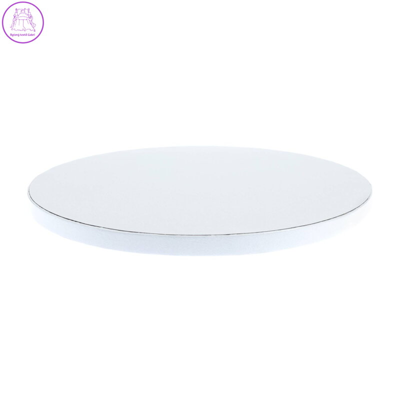 Pevný kulatý bílý dortový podnos 30 cm, o tloušťce 1,2 cm