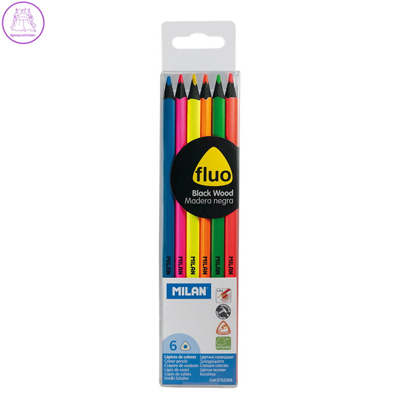 Pastelky MILAN trojhranné Fluo 6 ks Pastelky MILAN trojhranné Fluo 6 ks