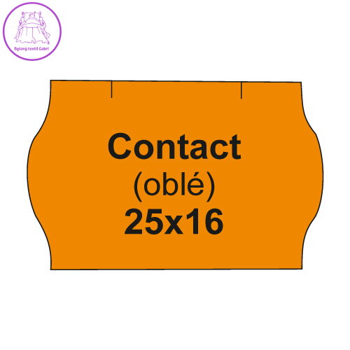 Etikety cen. CONTACT 25x16 oblé - 1125 etikiet/kotúčik, oranžové