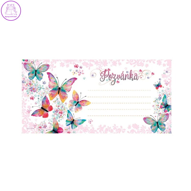 Pozvánka na párty H / 2403-0008 / Butterfly - sada 10 ks