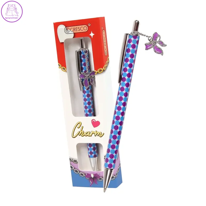Pero kuličkové CHARM Bow - modrá náplň