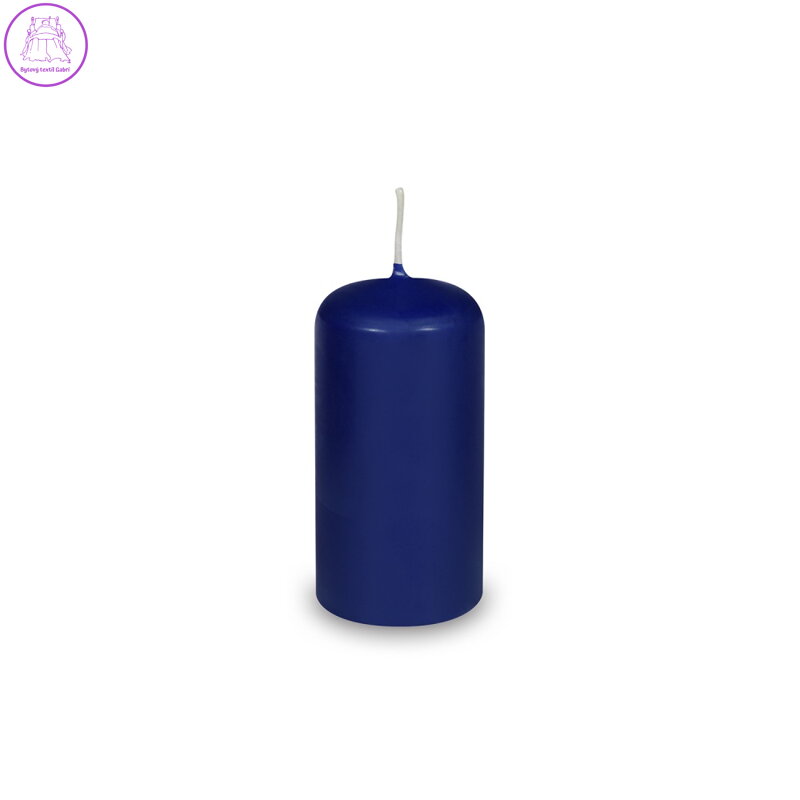 Svíčka válcová 40 x 80 mm, tm. modrá (4 ks v bal.)