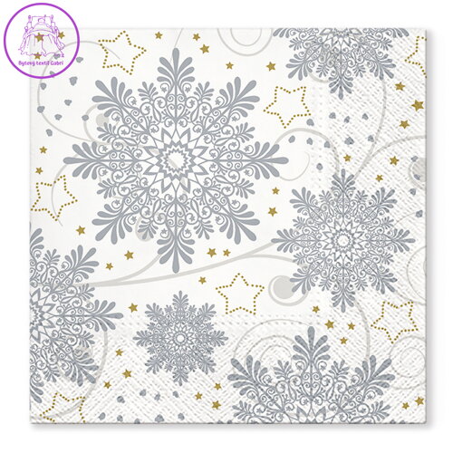 Ubrousky TaT 33x33cm Snowflakes Silver