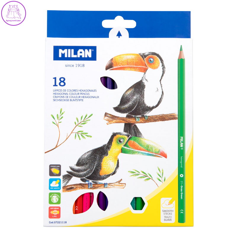 Pastelky MILAN šestihranné 18 ks Pastelky MILAN šestihranné 18 ks
