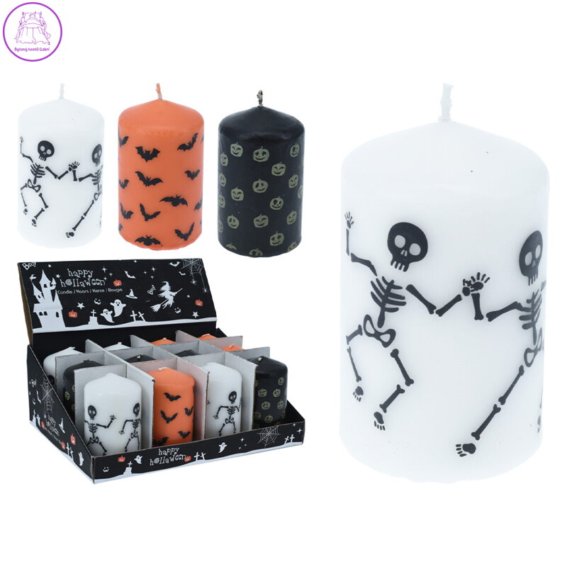 Válec na svíčku 10 cm s halloweenským dekorem (3 varianty)