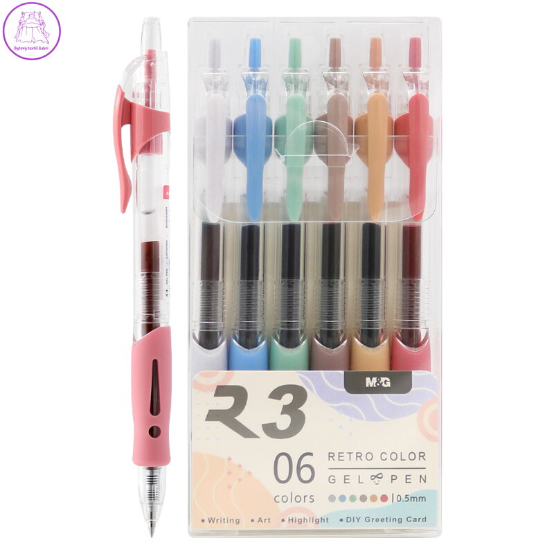 Roller gélový M&G Retro, hrot 0,5 mm - sada 6 farieb