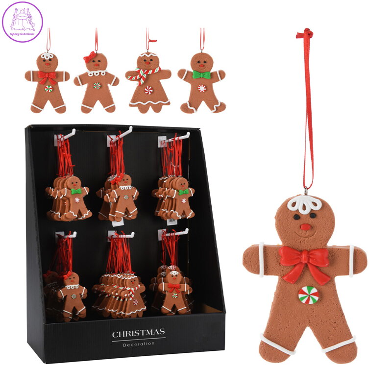 Vánoční dekorace na zavěšení - Perníková figurka 8 cm (4 varianty) Vánoční dekorace na zavěšení - Perníková figurka 8 cm (4 varianty)