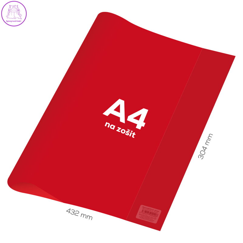 Obal na notebook A4 PVC 432x304 mm - průhledný/červený Obal na notebook A4 PVC 432x304 mm - průhledný/červený