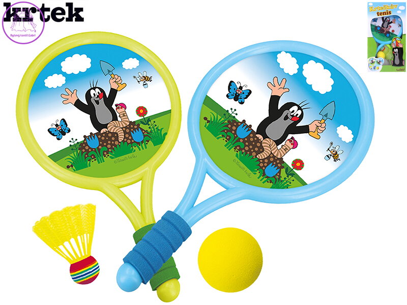 Krtek tenisové rakety 40cm 2ks + míček a košík v krabičce Krtek tenisové rakety 40cm 2ks + míček a košík v krabičce