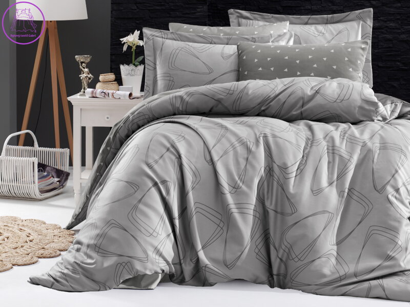 Prodloužené povlečení Satén 140x220, 70x90cm Rovena grey