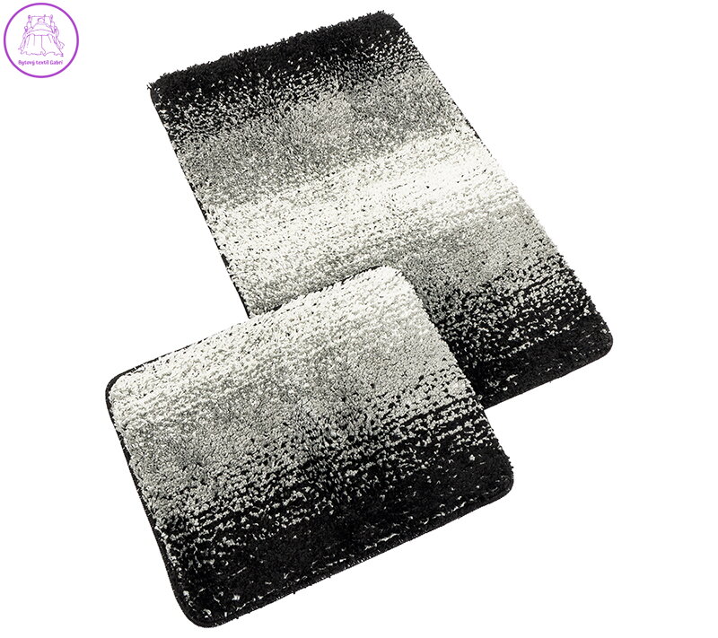 Koupelnová sada předložek SILVER 60x100+60x50cm šedá/černá