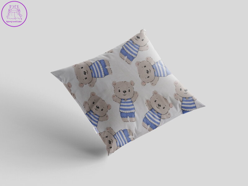 Bavlněný povlak na polštář 40x40 cm s dětským motivem medvídek