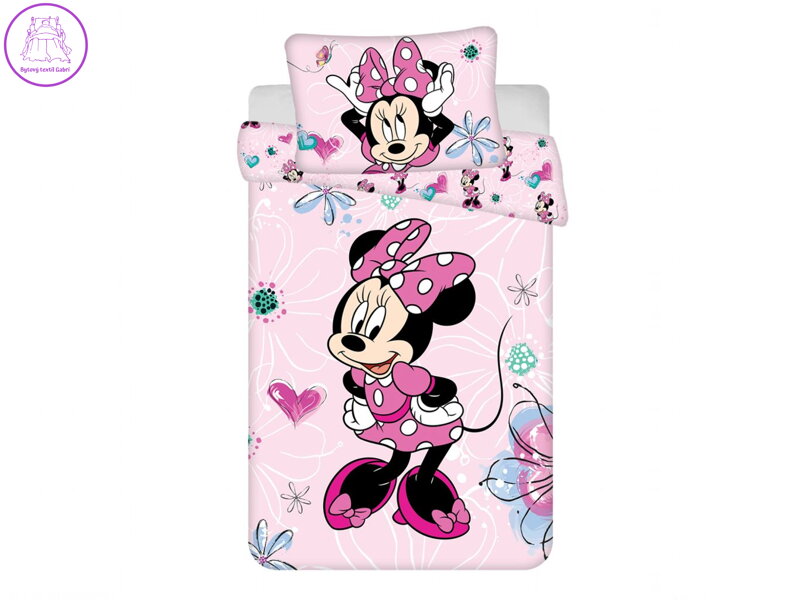 Jerry Fabrics Povlečení do postýlky Minnie Flowers 02 baby 100x135, 40x60 cm