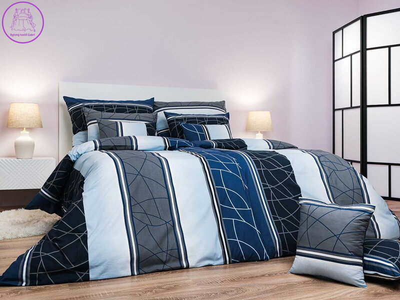 Povlečení bavlna Bruno modrý 140x200, 70x90 cm II.jakost