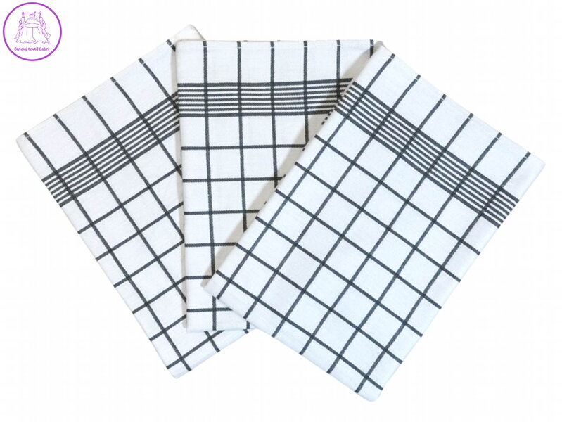 Svitap Utěrka Negativ Egyptská bavlna 50x70 cm bílá/šedá 3 ks