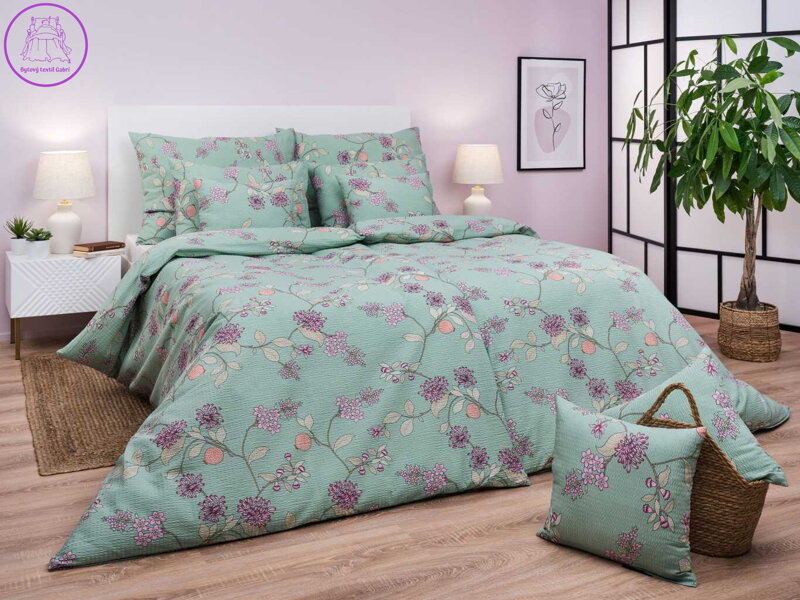 Povlečení krep Klaudie zelená 140x200, 70x90 cm II.jakost