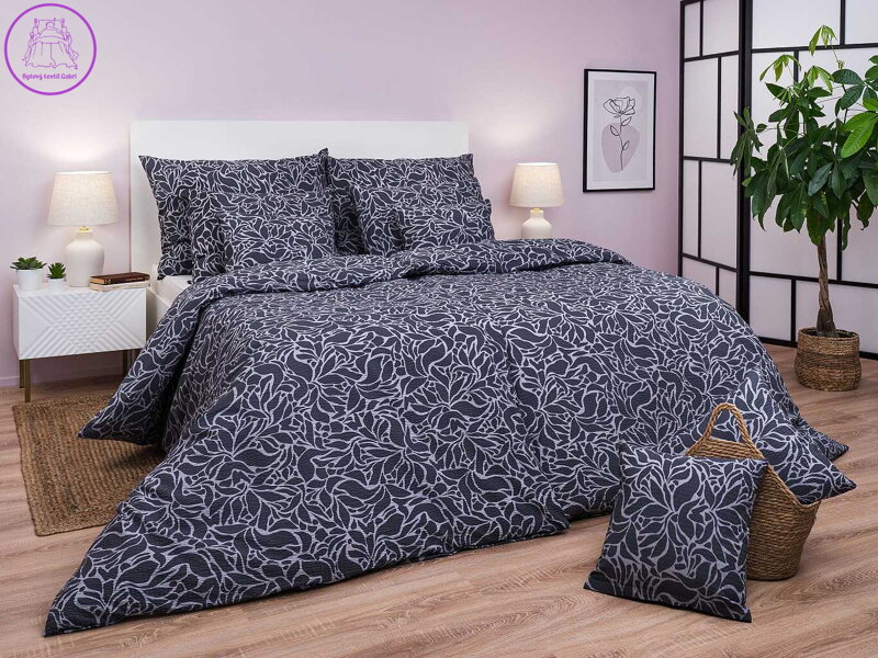 Povlečení krep Sorat tmavě šedý 140x200, 70x90 cm II.jakost