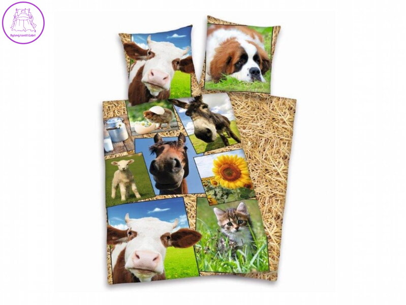 Povlečení Herding Farma zvířat 140x200, 70x90 cm
