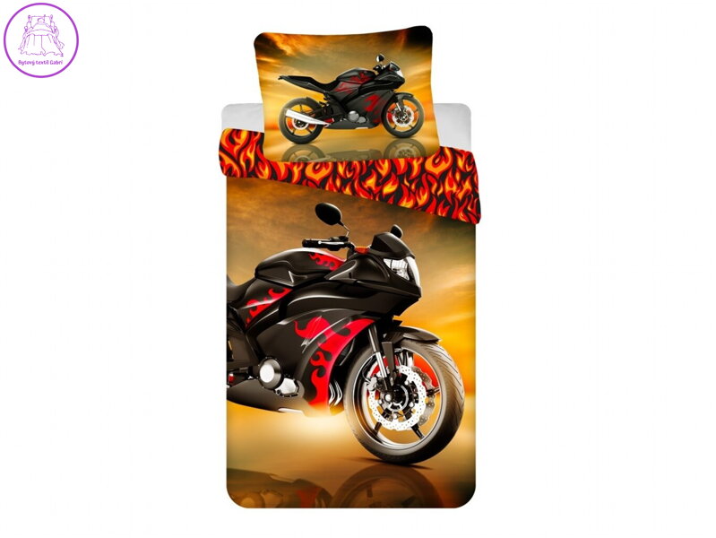 Jerry Fabrics Povlečení fototisk Motorka Red 140x200, 70x90 cm