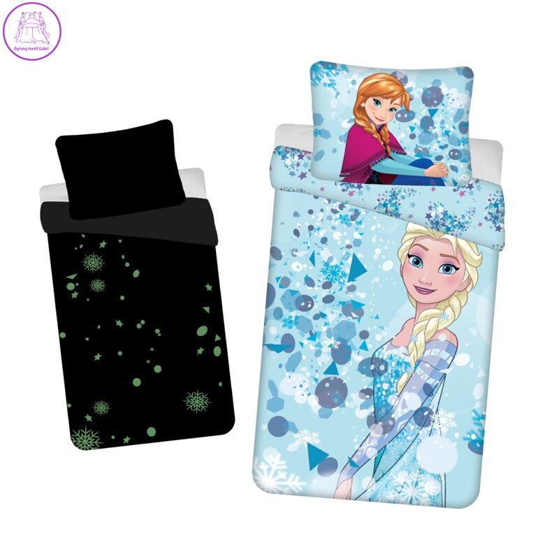 Jerry Fabrics Povlečení Frozen Light blue 02 svítící efekt 140x200, 70x90 cm