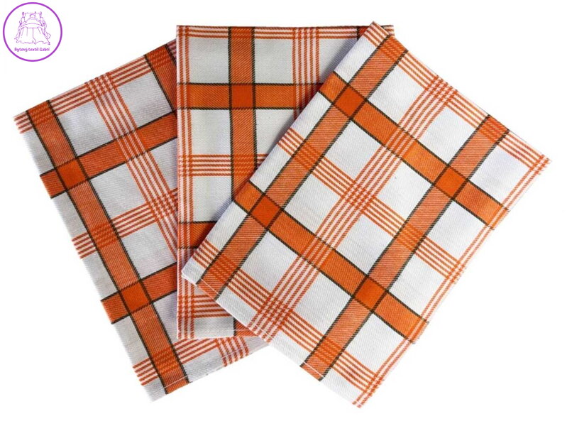 Svitap Utěrka Extra savá Káro oranžové 50x70 cm (balení 3 ks)