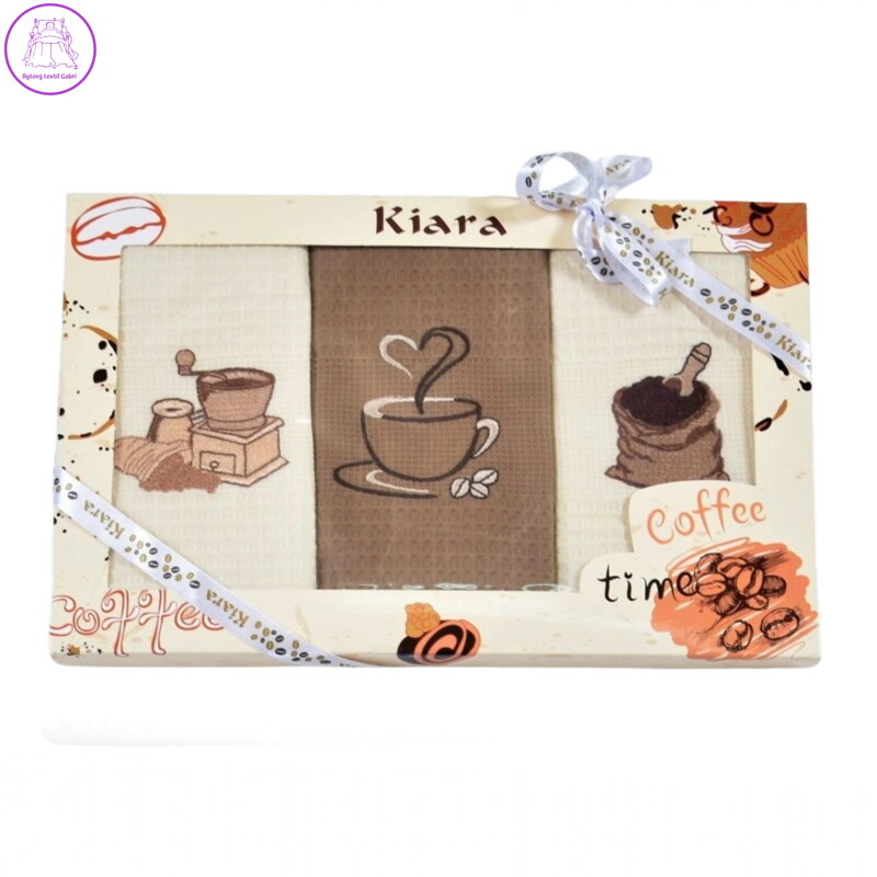 Praktik Dárková sada utěrek Kiara Coffee time 50x70 cm 3 ks
