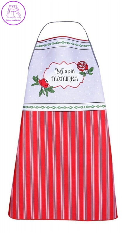 Forbyt Kuchyňská zástěra Nejlepší maminka červená UNI velikost